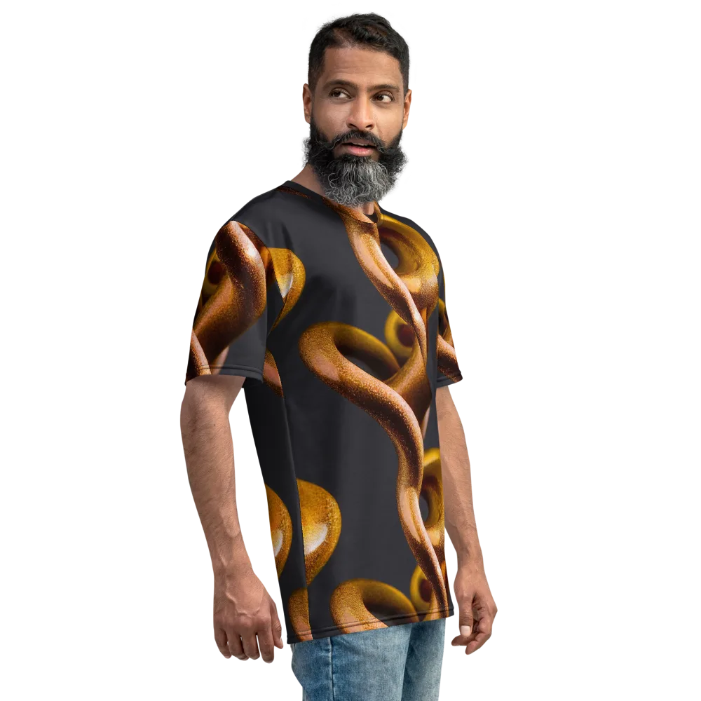 Amber Tangle on Men's Crew Neck T-Shirt — Right
