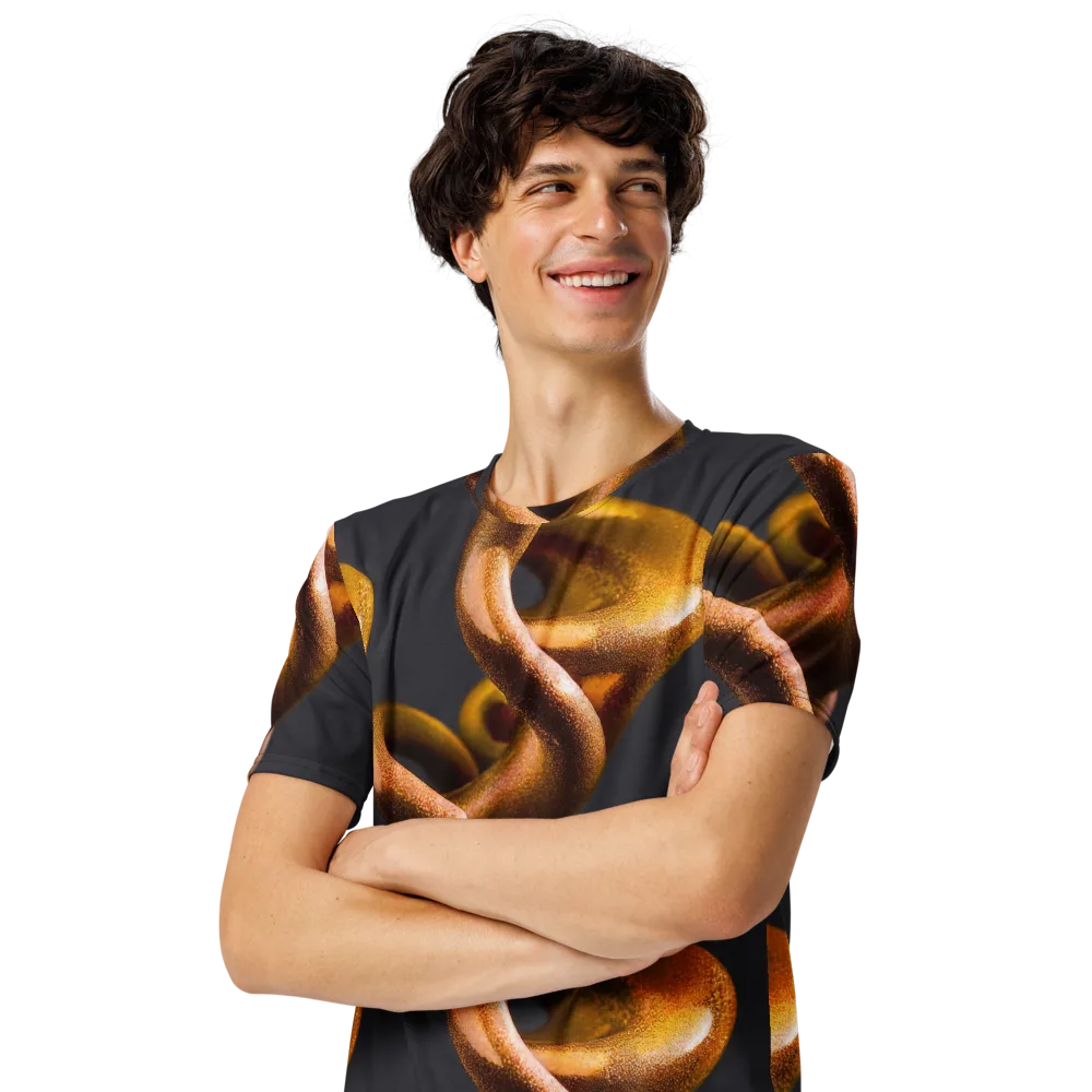 Amber Tangle on Men's Crew Neck T-Shirt — Left Front