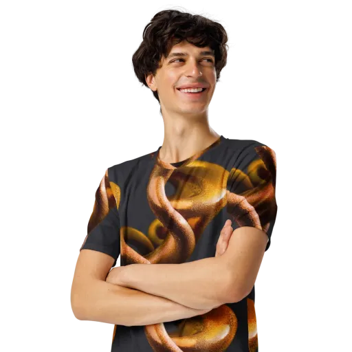 Amber Tangle on a Men's Crew Neck T-Shirt