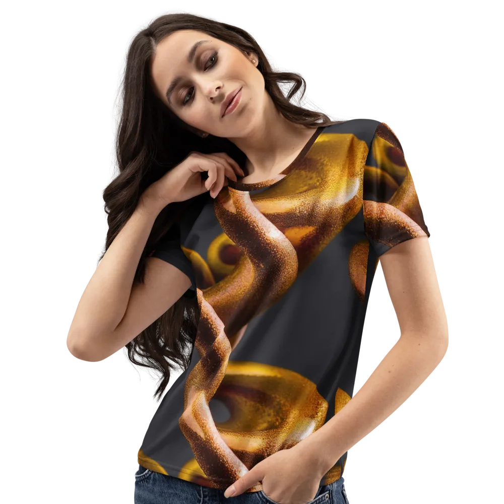 Amber Tangle on Women's Crew Neck T-Shirt — Left Front
