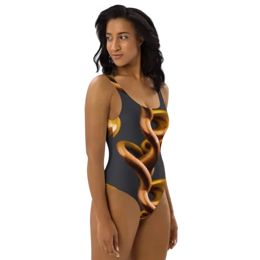 Amber Tangle on a One-Piece Swimsuit