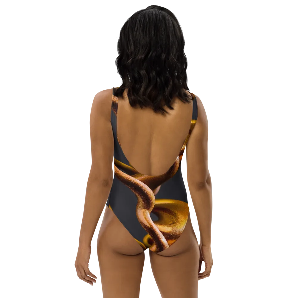 Amber Tangle on One-Piece Swimsuit — Back