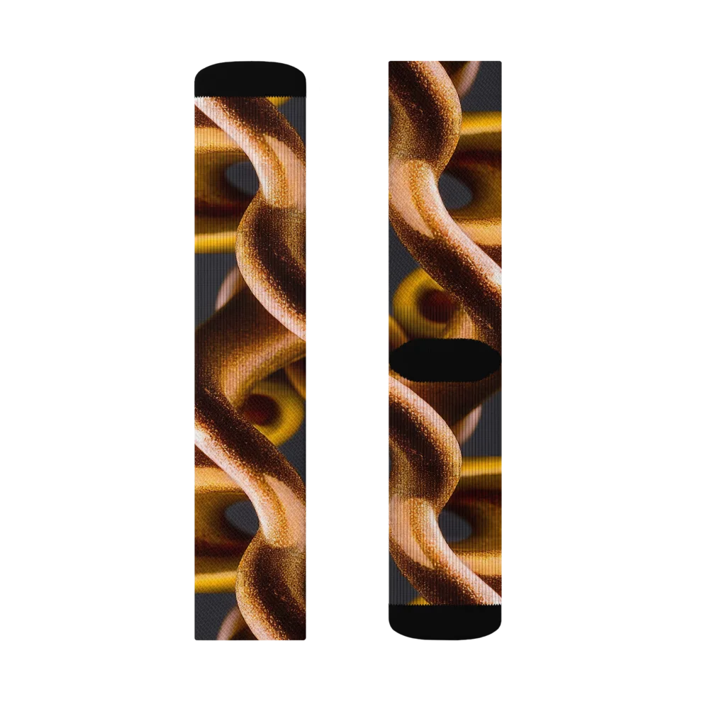Amber Tangle on Socks — Right Sock