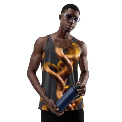 Amber Tangle on a Men's Tank Top