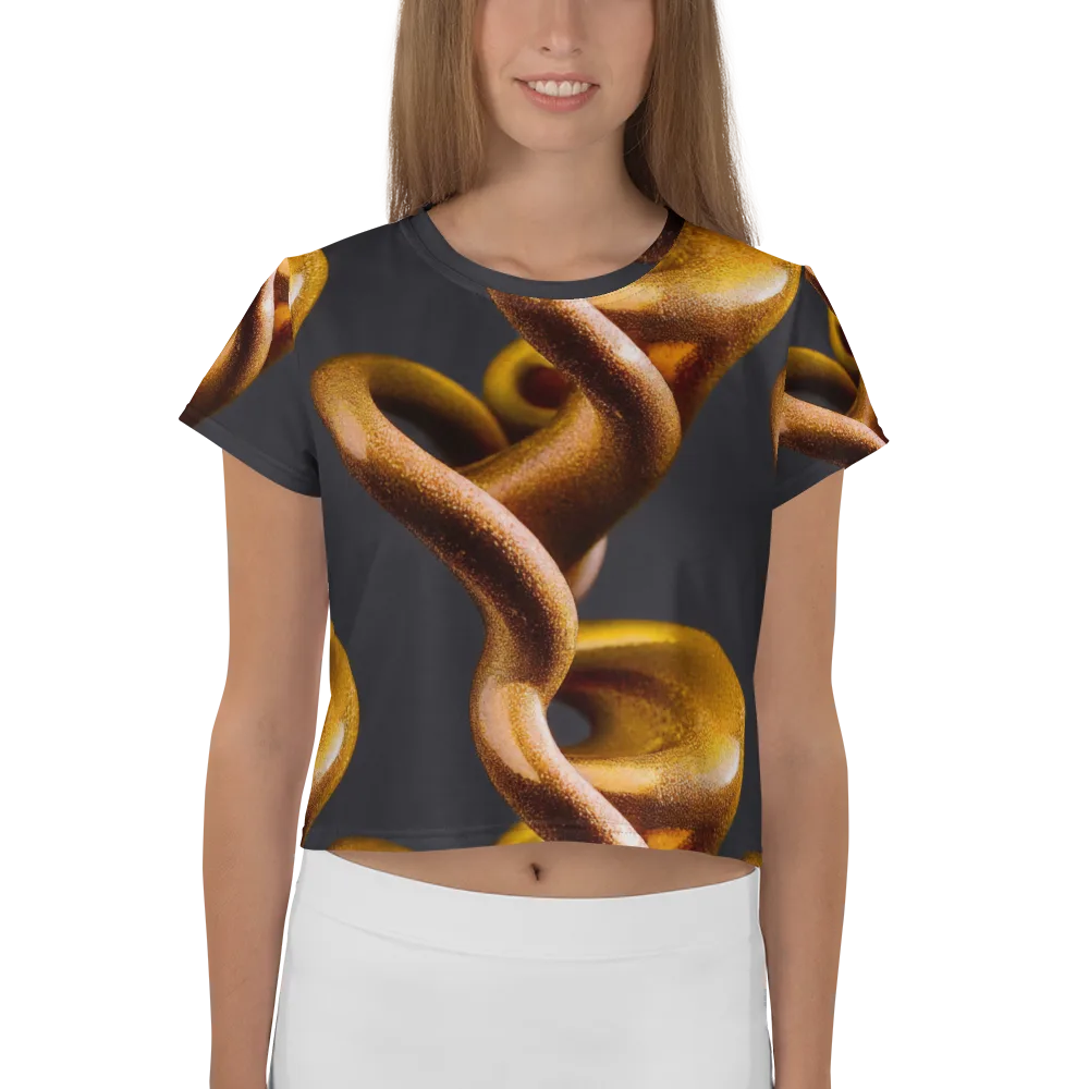 Amber Tangle on Crop Tee — Front