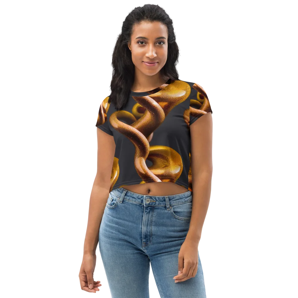 Amber Tangle on Crop Tee — Front