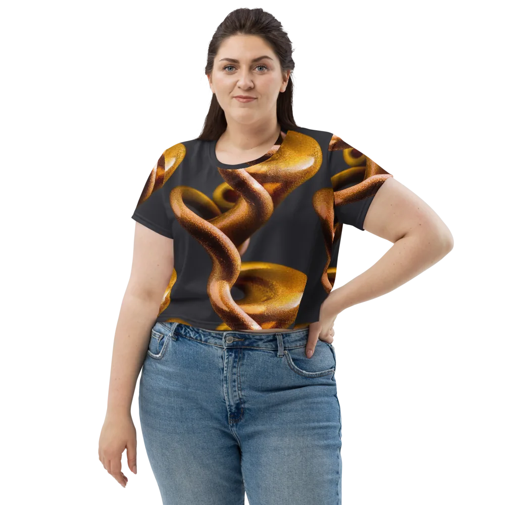 Amber Tangle on Crop Tee — Front