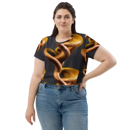 Amber Tangle on a Crop Tee