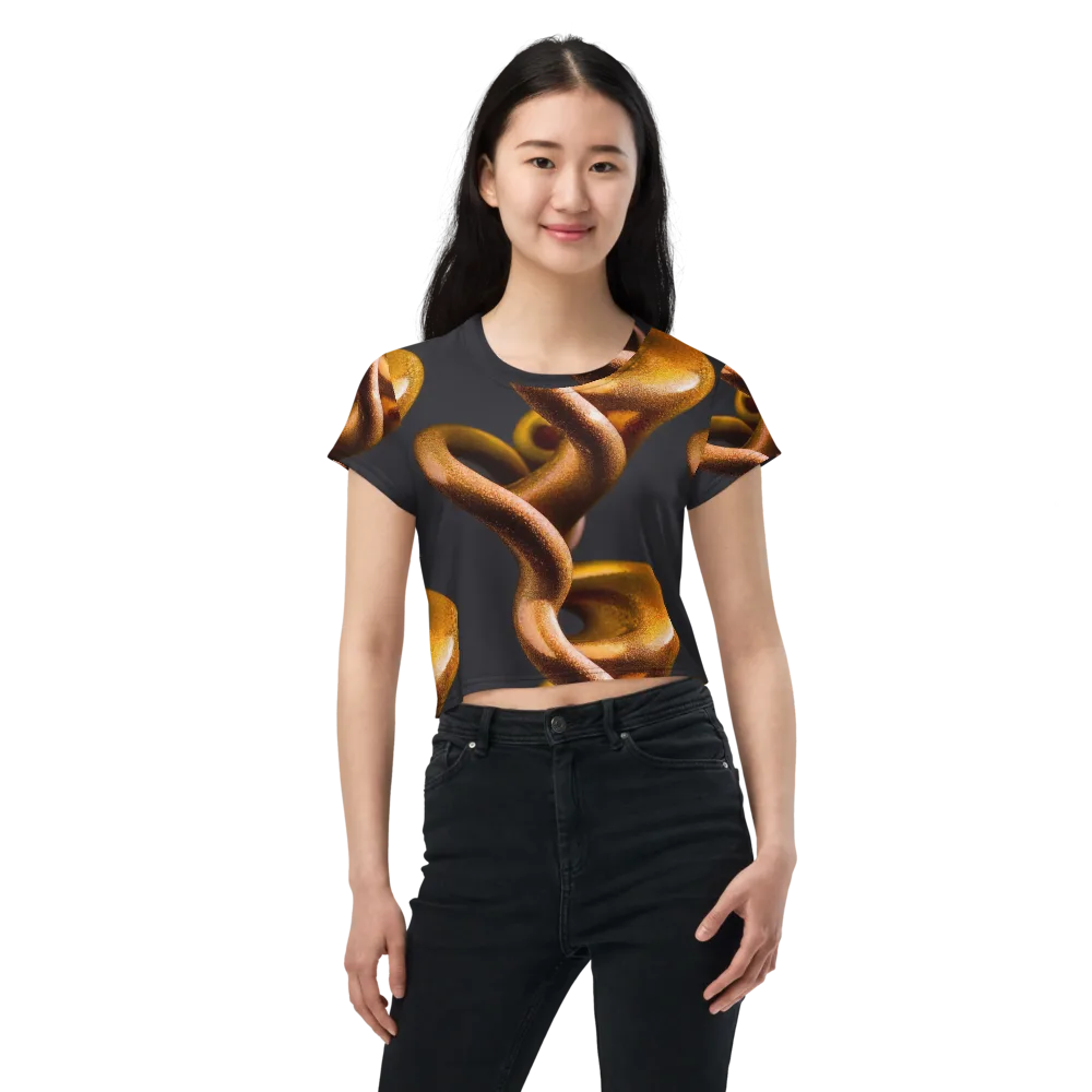 Amber Tangle on Crop Tee — Front