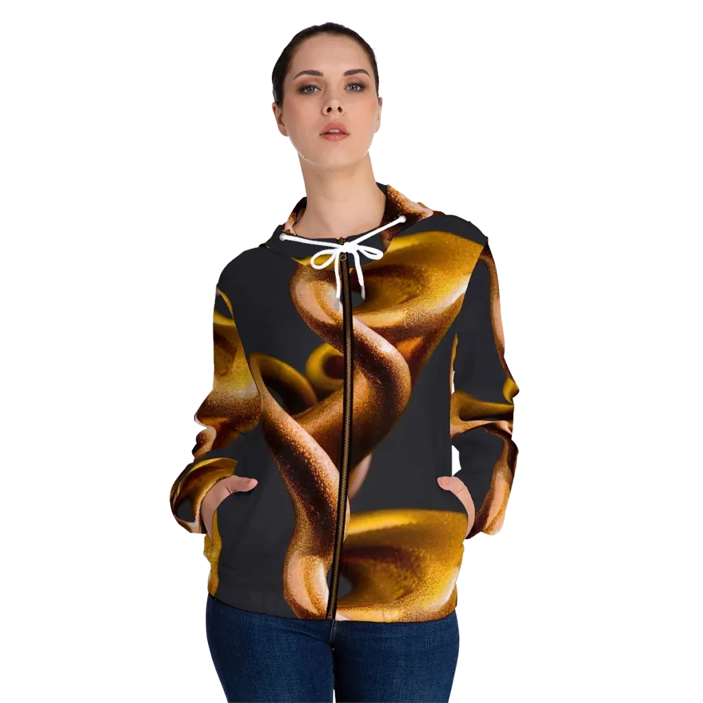Amber Tangle on Women's Full-Zip Hoodie — Front On Person