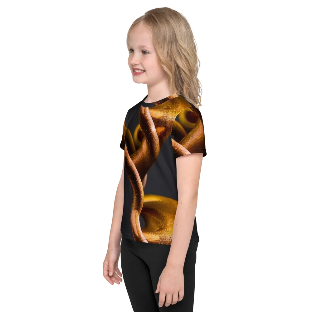Amber Tangle on Kids Crew Neck T-Shirt — Left