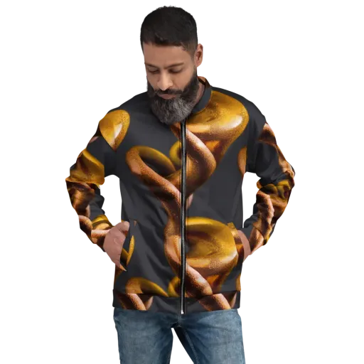 Amber Tangle on a Bomber Jacket