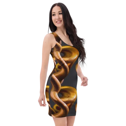 Amber Tangle on a Bodycon Dress