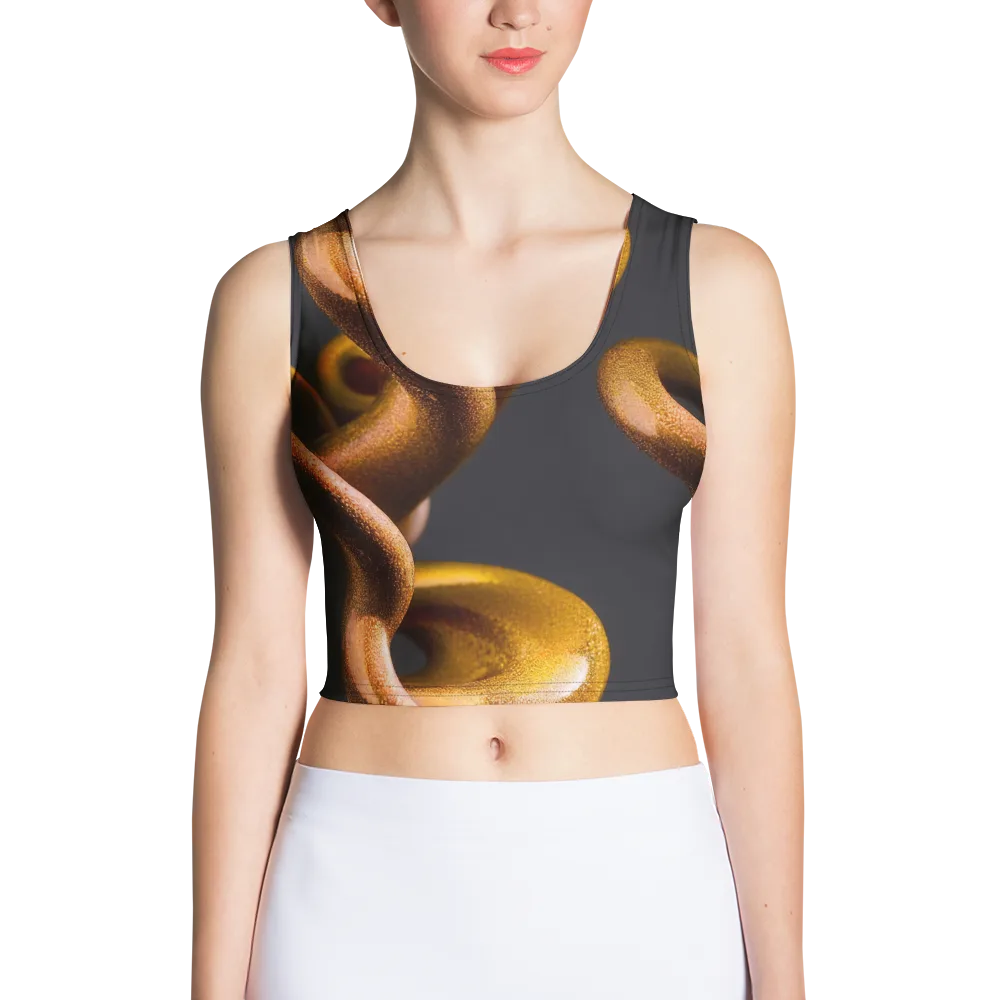 Amber Tangle on Crop Top — Front