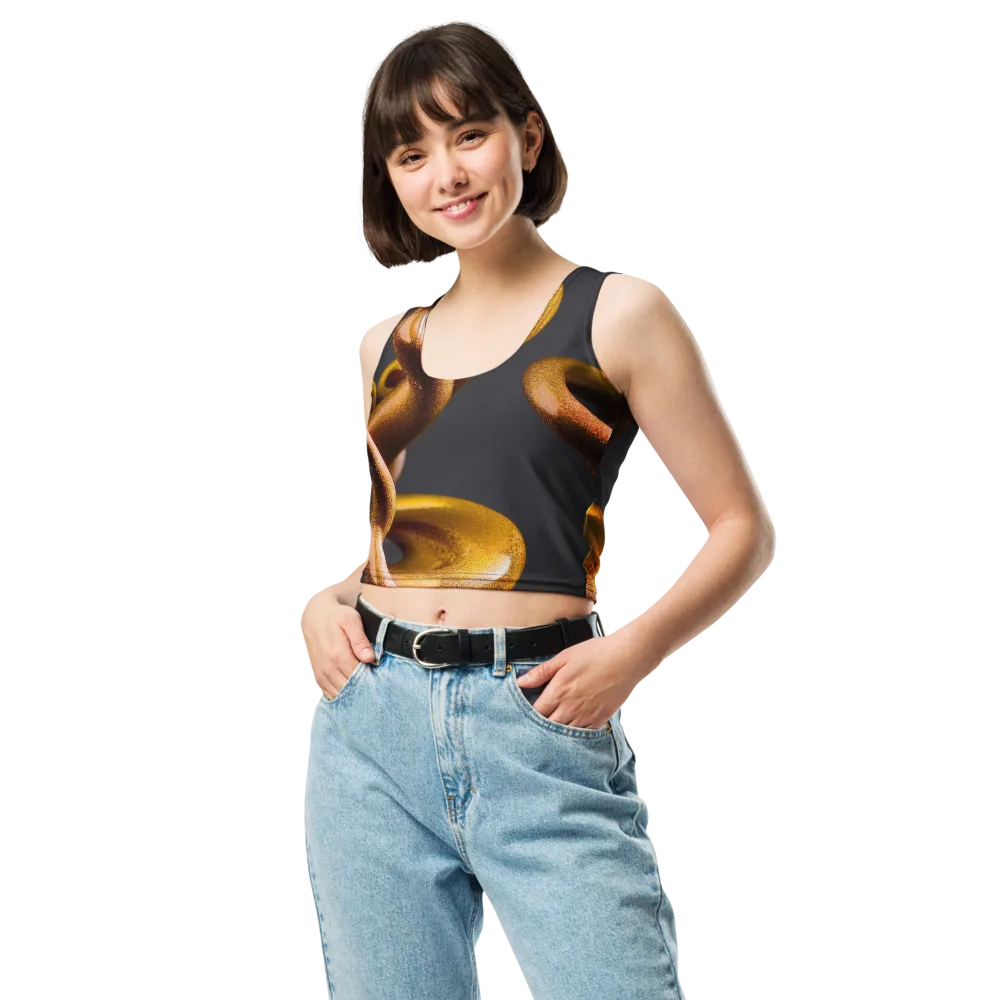 Amber Tangle on Crop Top — Front