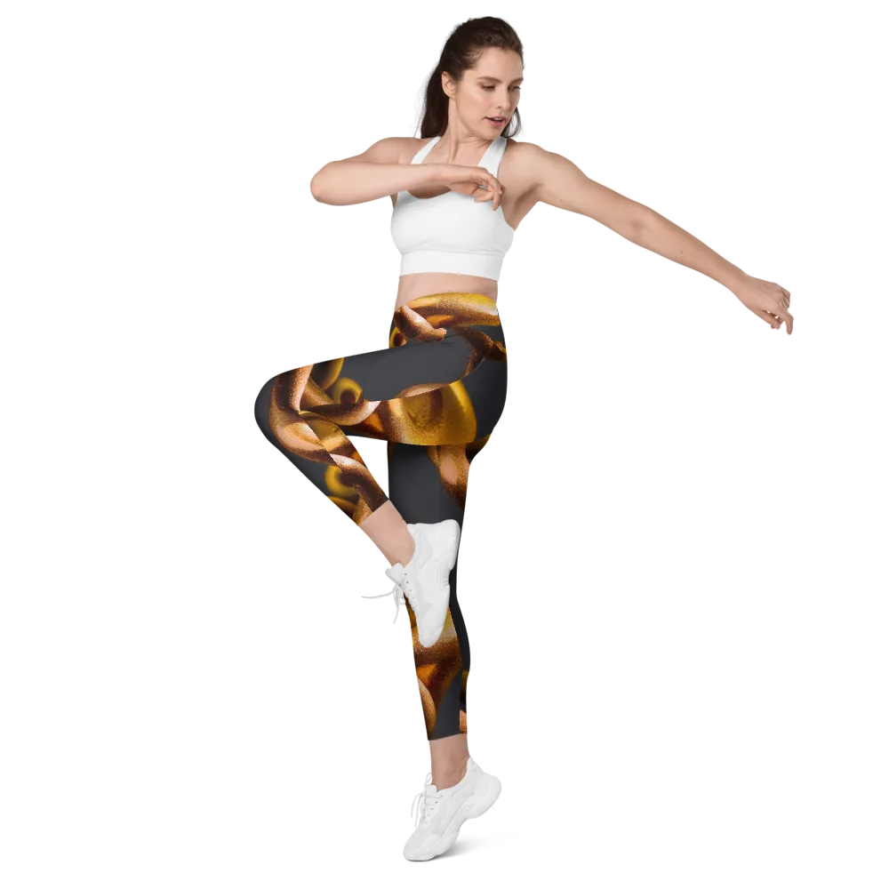 Amber Tangle on Leggings with Pockets — Left Front