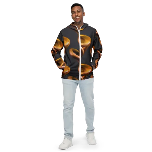 Amber Tangle on a Men's Windbreaker