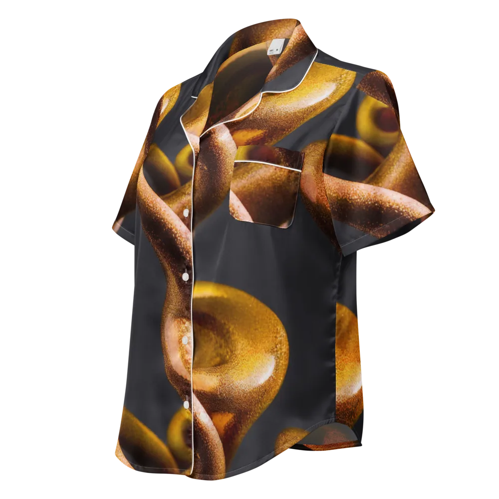 Amber Tangle on Women's Short Sleeve Pajama Top — Left Front