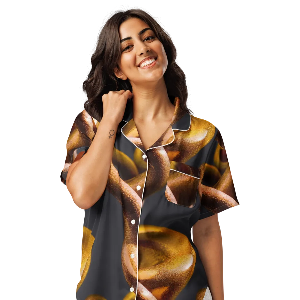 Amber Tangle on Women's Short Sleeve Pajama Top — Front