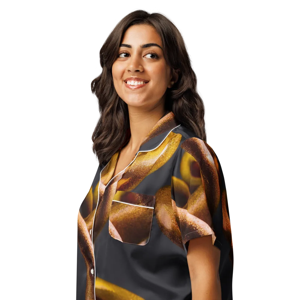 Amber Tangle on Women's Short Sleeve Pajama Top — Left Front