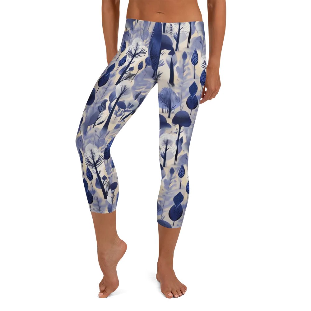 Bluewood Reverie on Capri Leggings — Front
