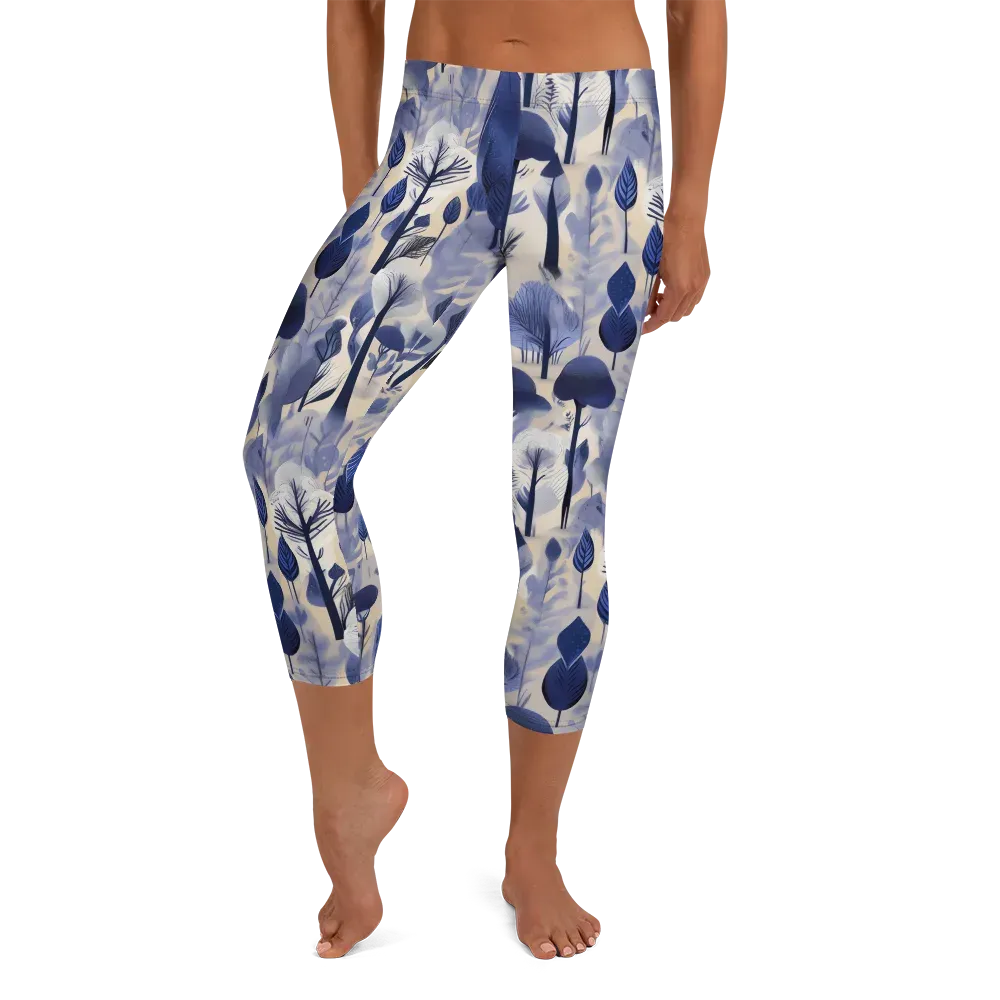 Bluewood Reverie on Capri Leggings — Front