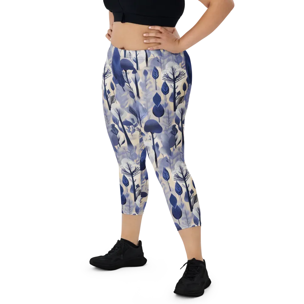 Bluewood Reverie on Capri Leggings — Front