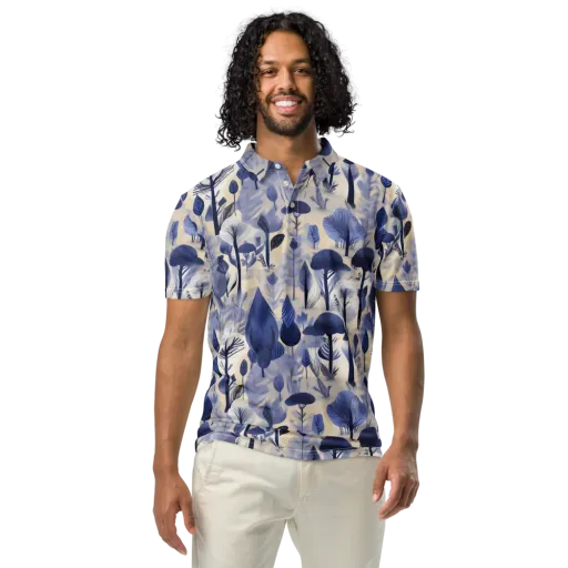 Bluewood Reverie on a Men's Slim Fit Polo Shirt