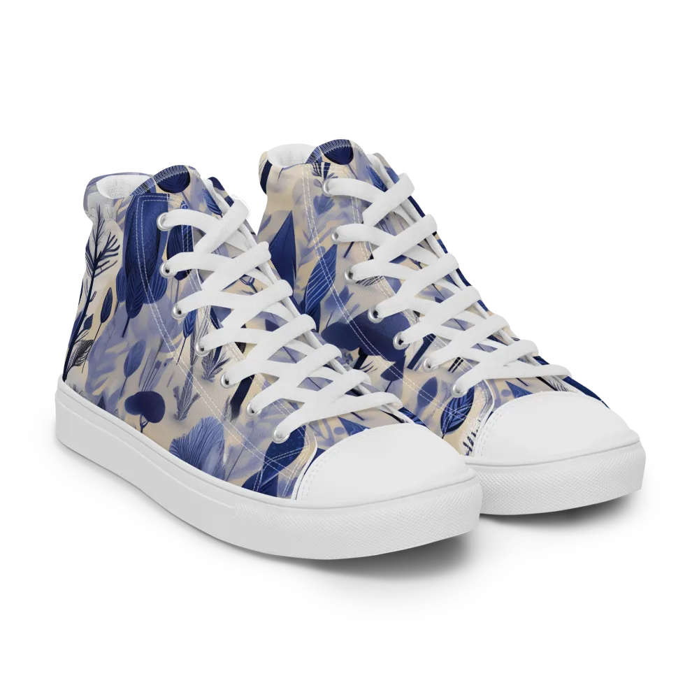 Bluewood Reverie on Men's High Top Canvas Shoes — Right Front