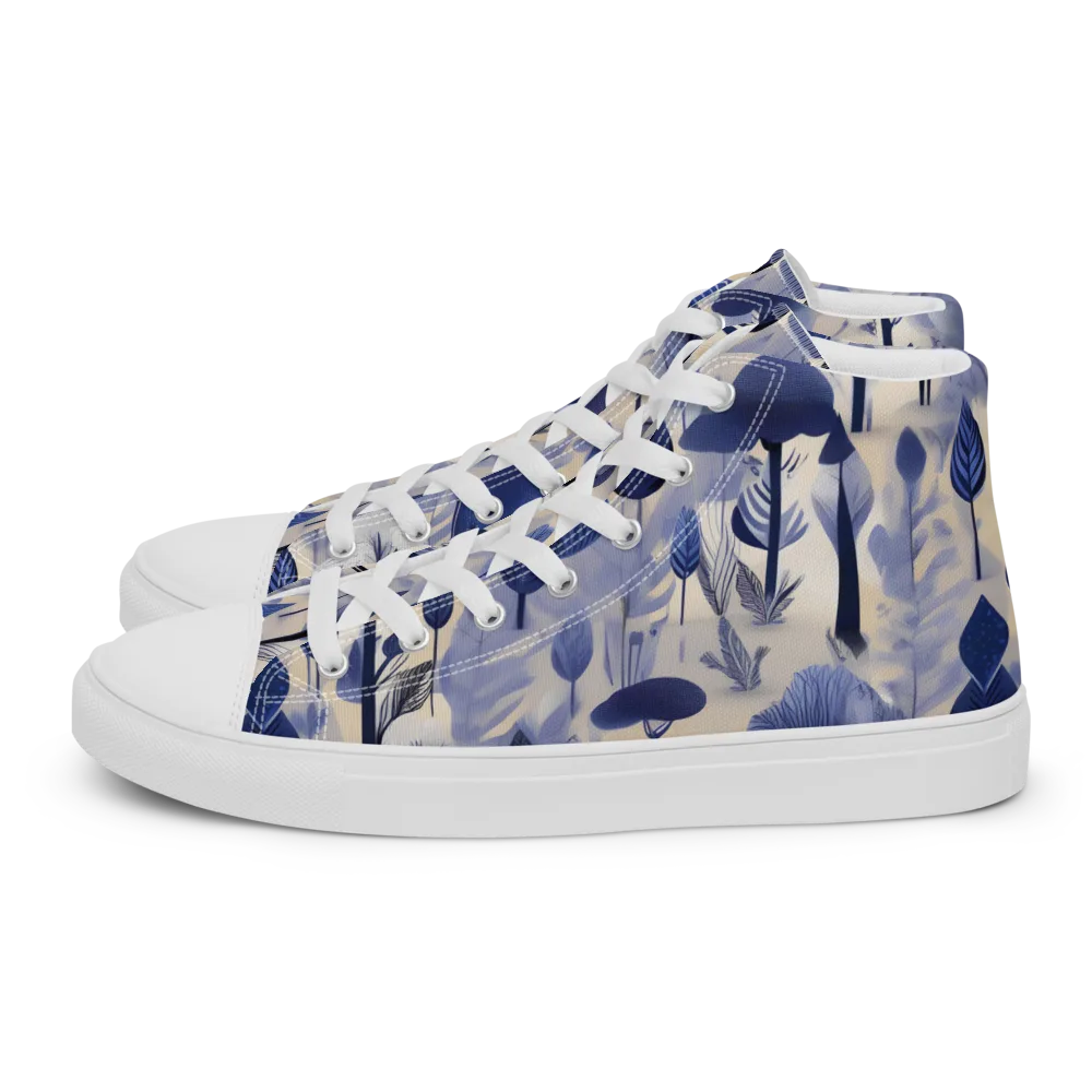 Bluewood Reverie on Men's High Top Canvas Shoes — Left