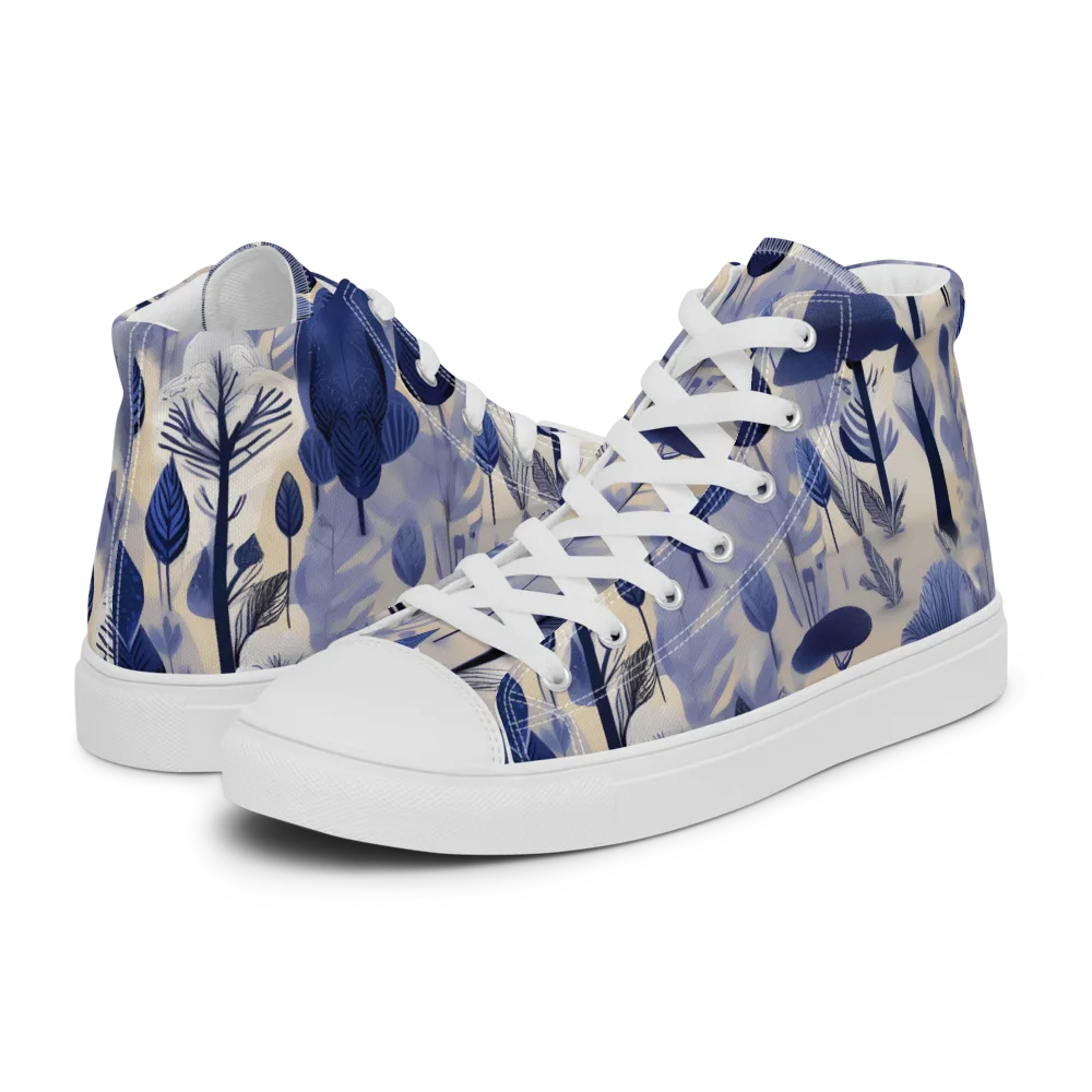 Bluewood Reverie on Men's High Top Canvas Shoes — Left