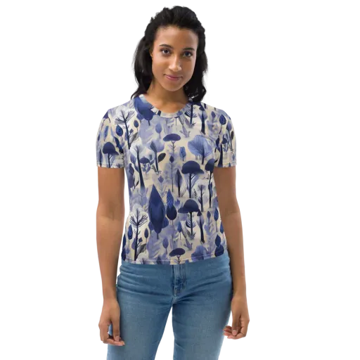Bluewood Reverie on a Women's Crew Neck T-Shirt