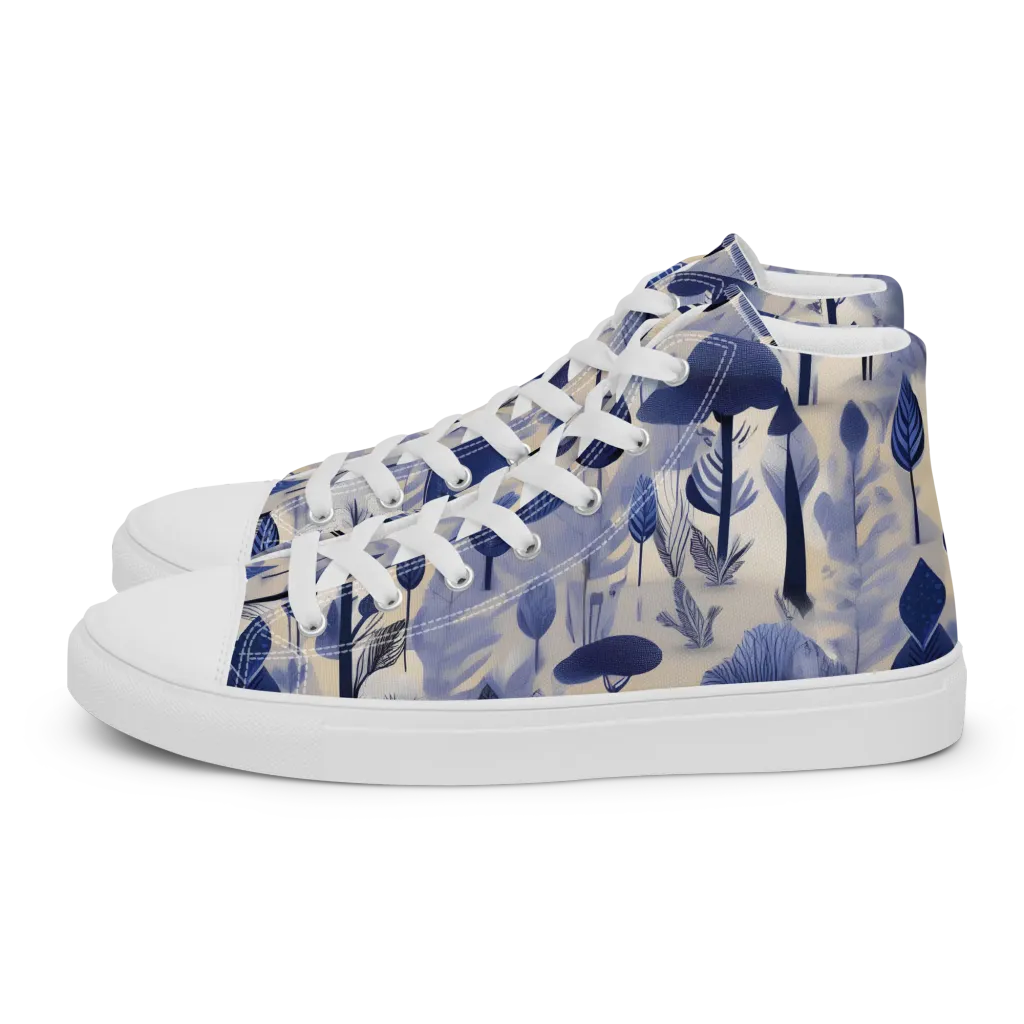 Bluewood Reverie on Women's High Top Canvas Shoes — Left