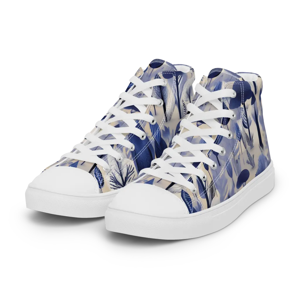 Bluewood Reverie on Women's High Top Canvas Shoes — Left Front
