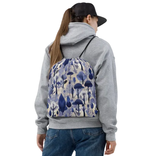 Bluewood Reverie on a Drawstring Bag