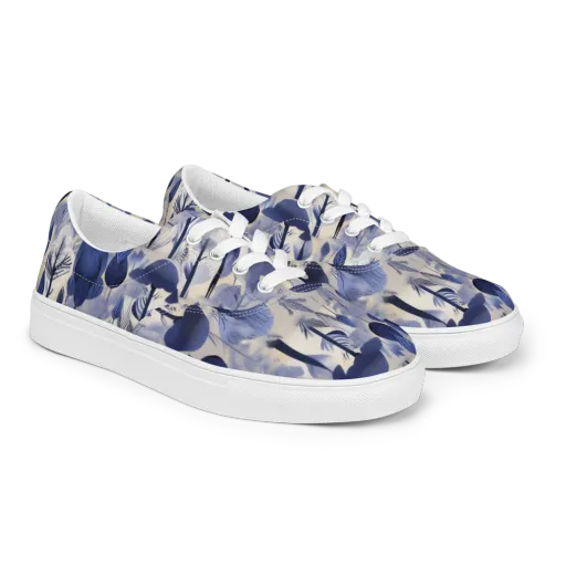 Bluewood Reverie on a Men's Lace-Up Canvas Shoes