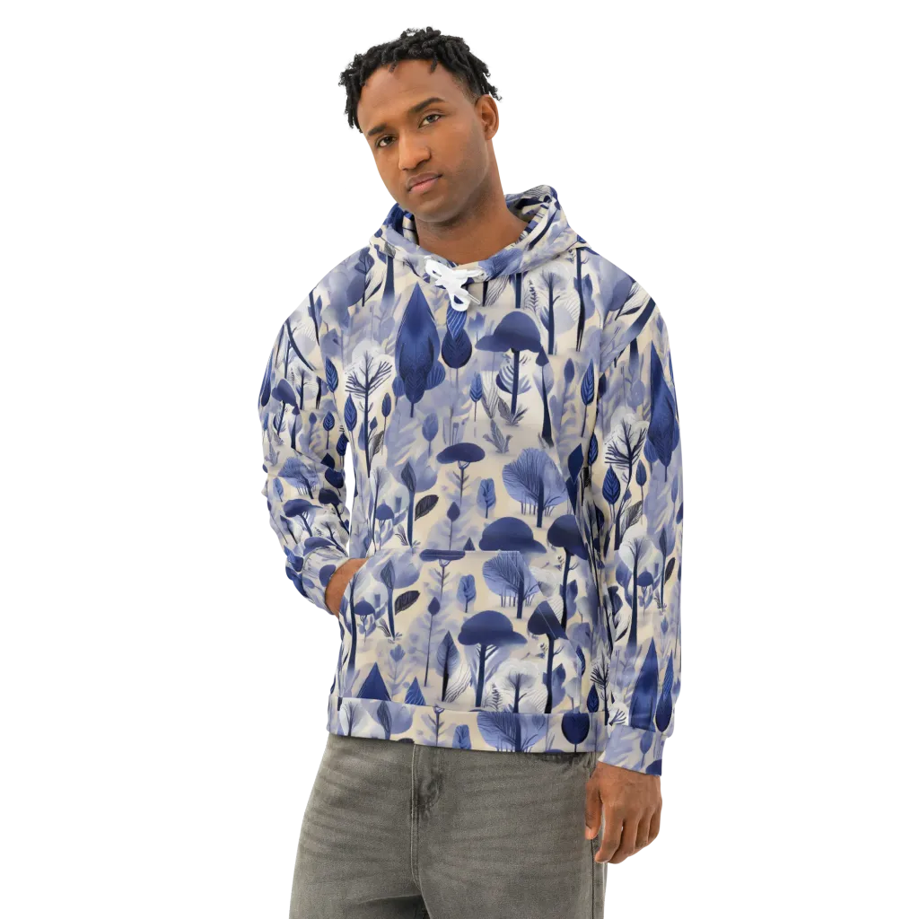 Bluewood Reverie on Cotton Hoodie — Left Front