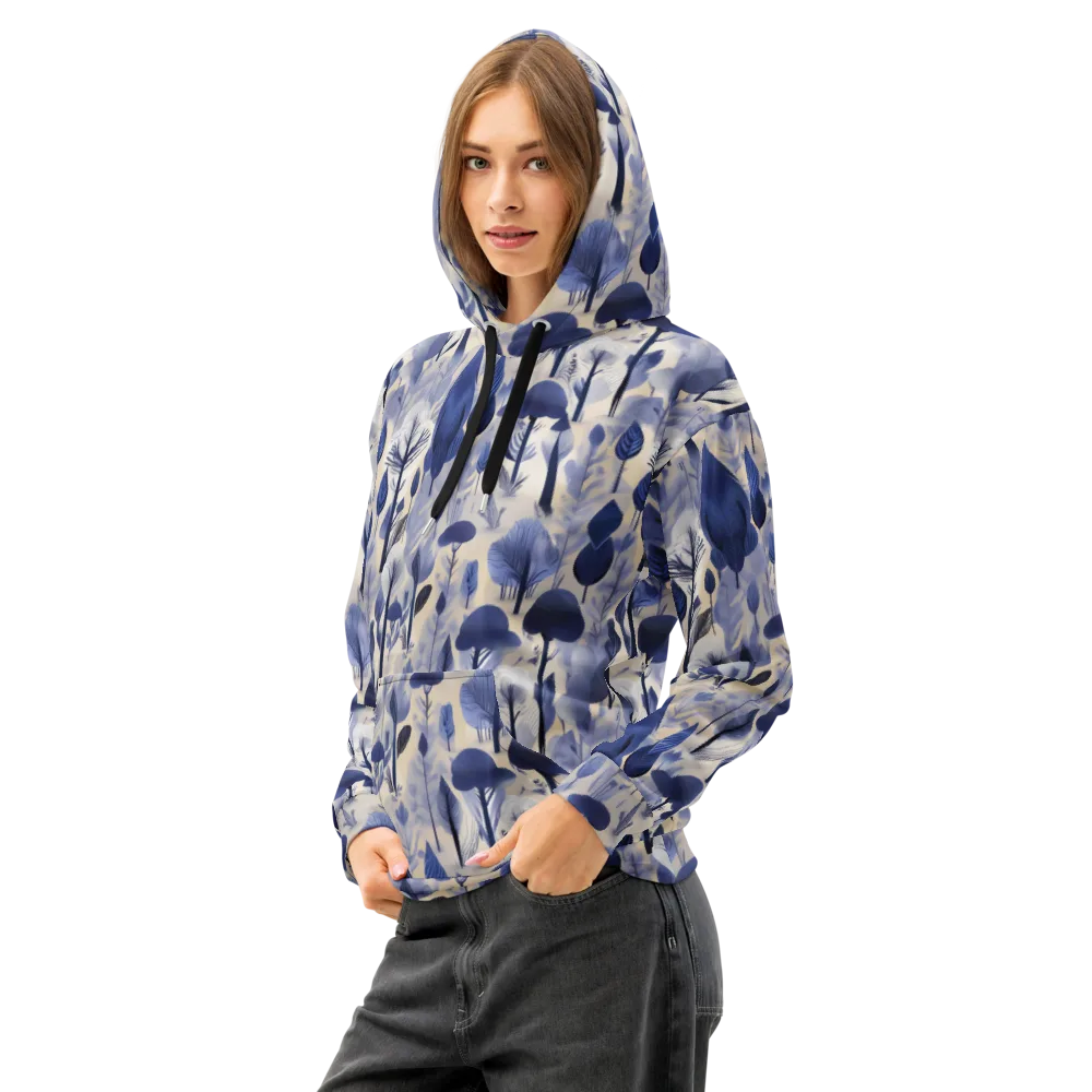 Bluewood Reverie on Cotton Hoodie — Left Front