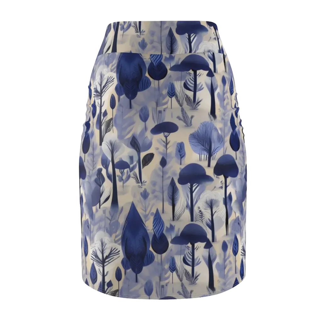 Bluewood Reverie on Pencil Skirt — Back
