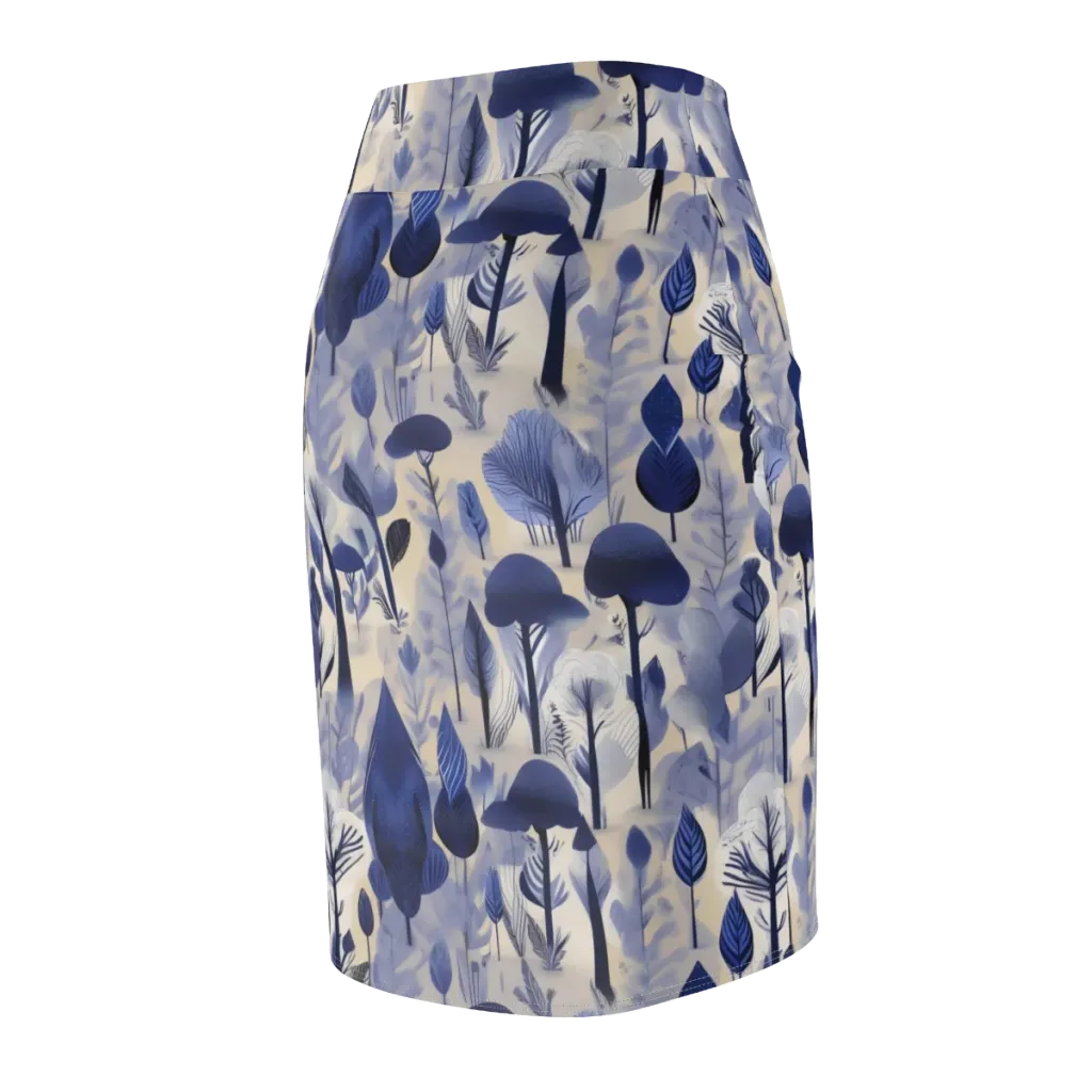 Bluewood Reverie on Pencil Skirt — Back Side