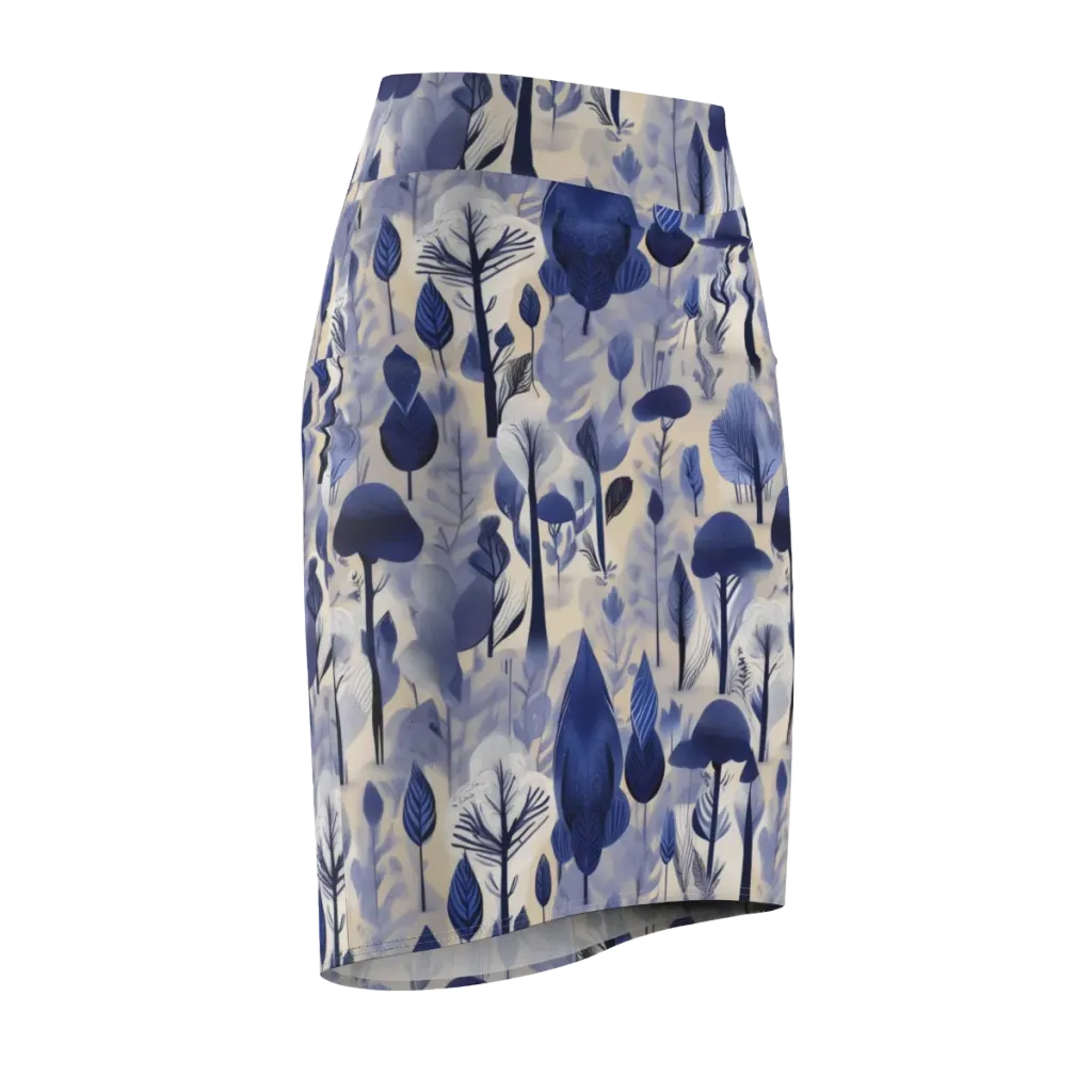 Bluewood Reverie on Pencil Skirt — Front Side