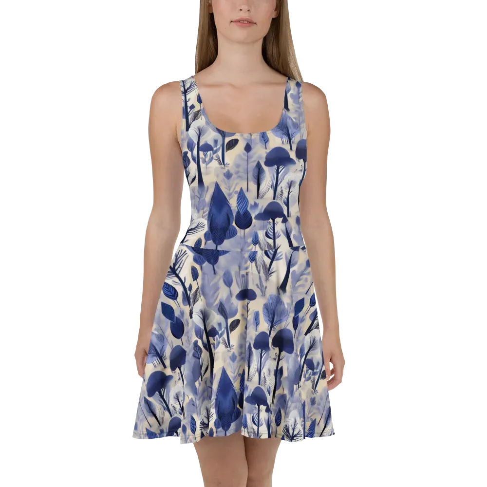 Bluewood Reverie on Skater Dress — Front