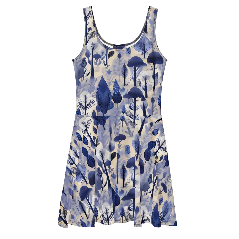 Bluewood Reverie on Skater Dress — Front