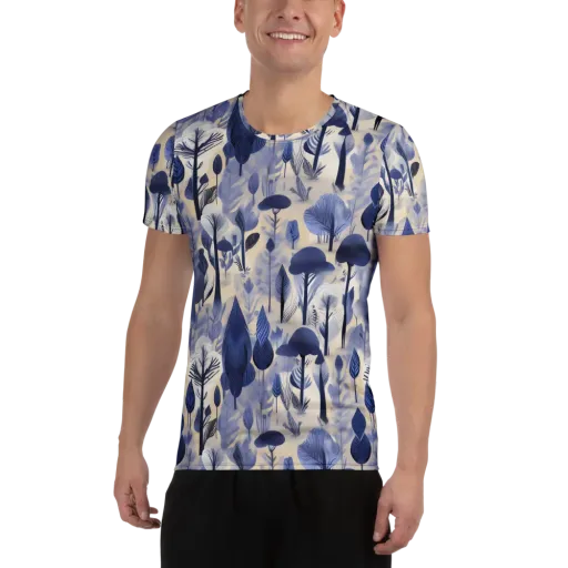 Bluewood Reverie on a Men's Athletic T-Shirt