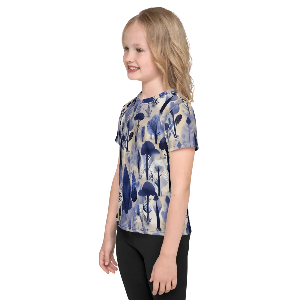Bluewood Reverie on Kids Crew Neck T-Shirt — Left