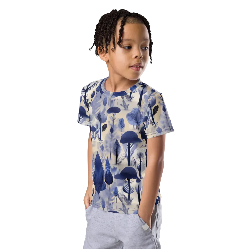 Bluewood Reverie on Kids Crew Neck T-Shirt — Left Front