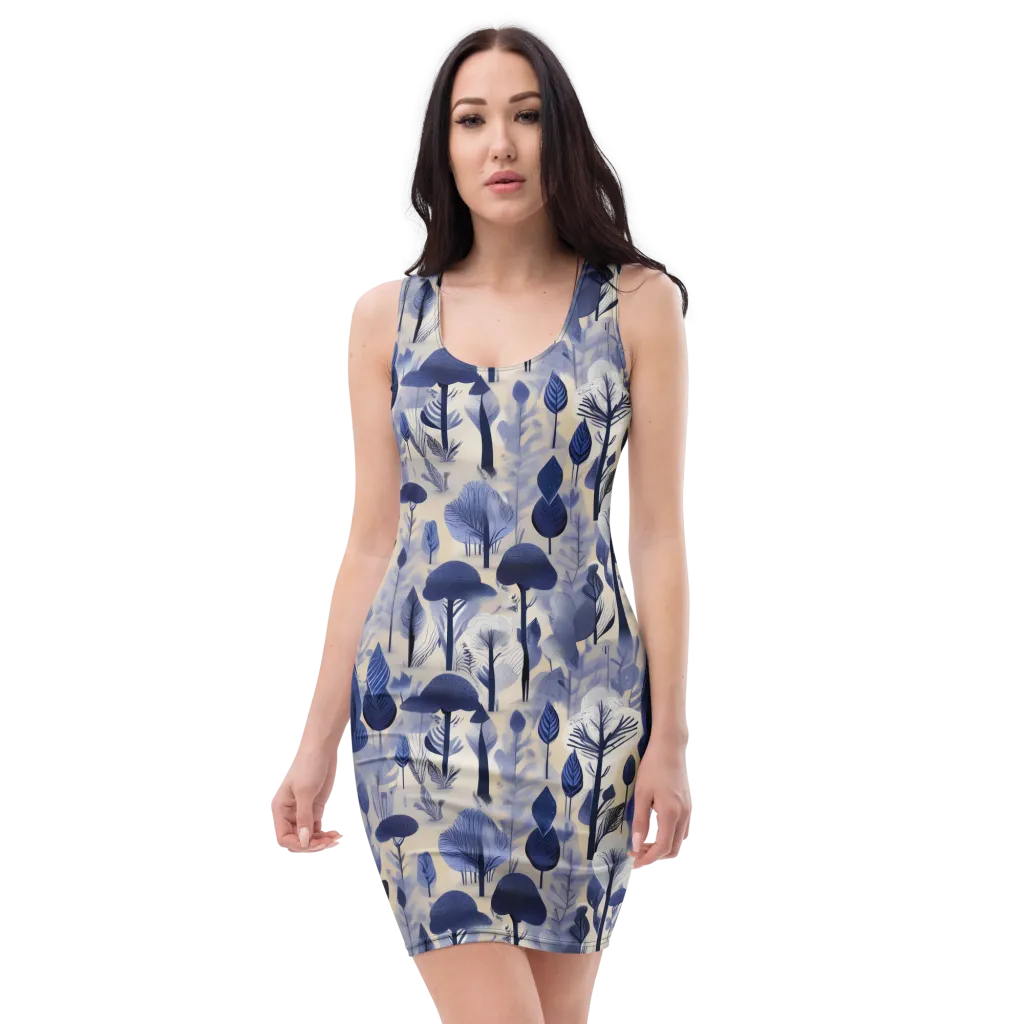 Bluewood Reverie on Bodycon Dress — Front