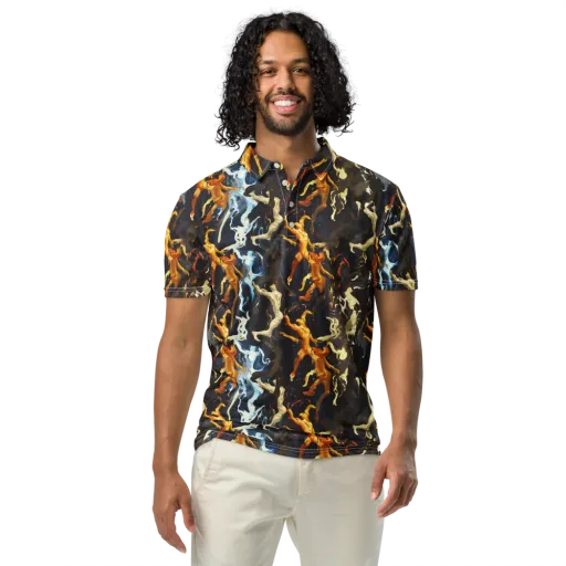 Ember Apparitions on a Men's Slim Fit Polo Shirt