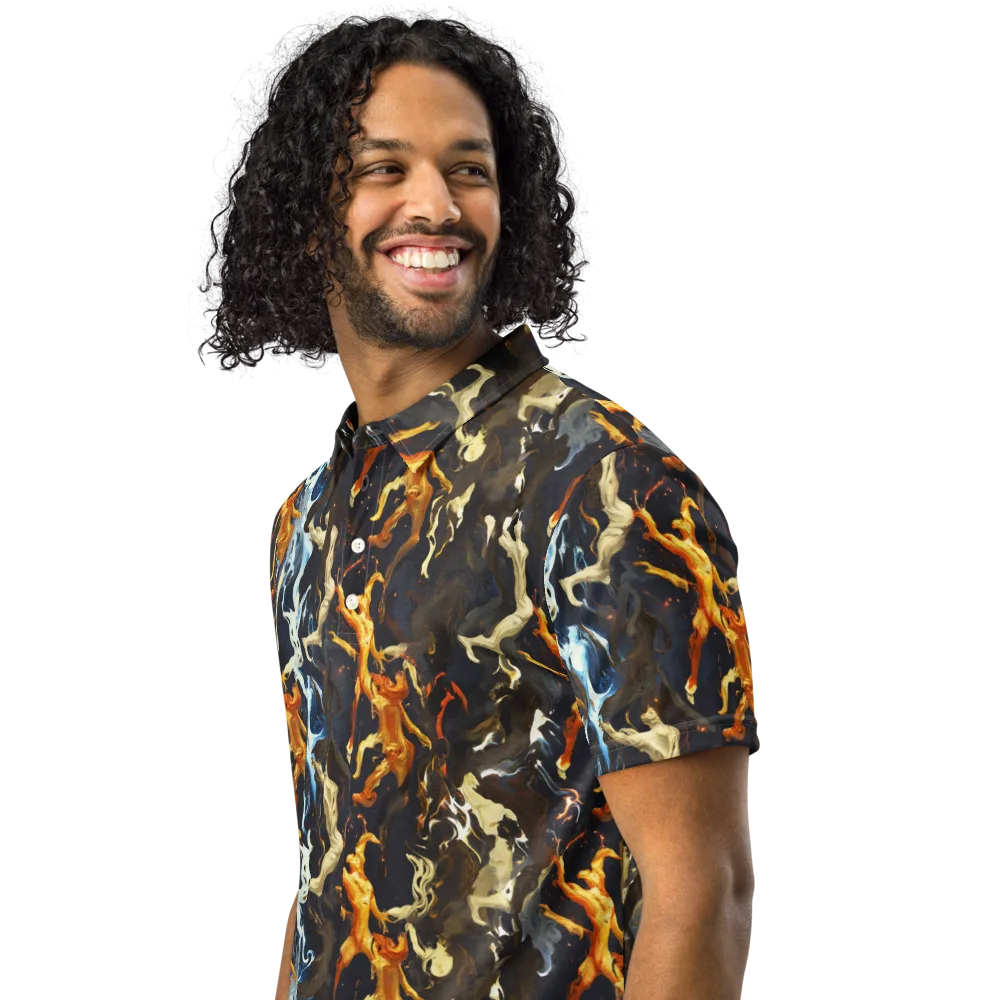 Ember Apparitions on Men's Slim Fit Polo Shirt — Left Front