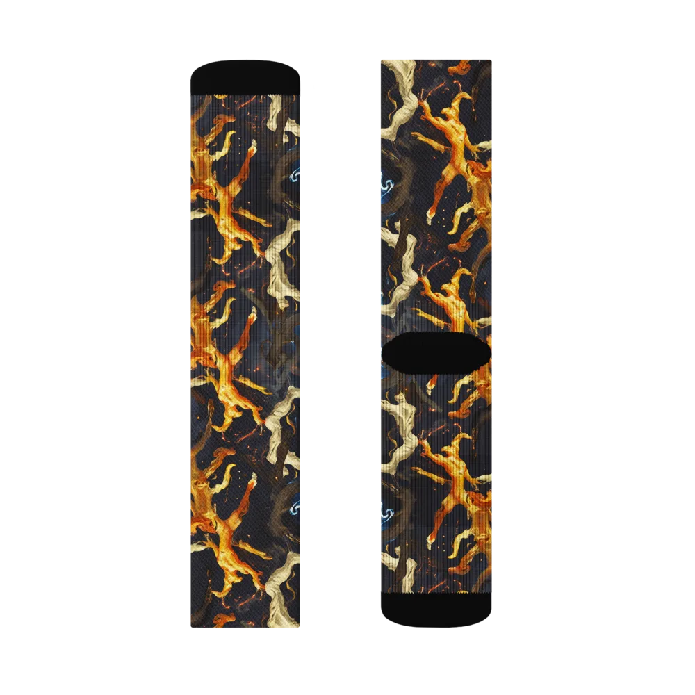 Ember Apparitions on Socks — Left Sock